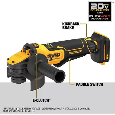 DEWALT FLEXVOLT ADVANTAGE 20V MAX* Angle Grinder, Paddle Switch, (DCG416B)