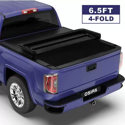 OSIAS Soft Quad Folding Tonneau Cover Compatible with 02-23 Dodge Ram 1500 2500 3500 (Inclu. Classic & New) 