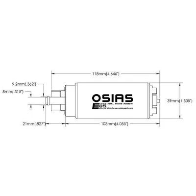 OSIAS 340LPH E85 Compatible High Flow Fuel Pump Replaces Walbro GSS342