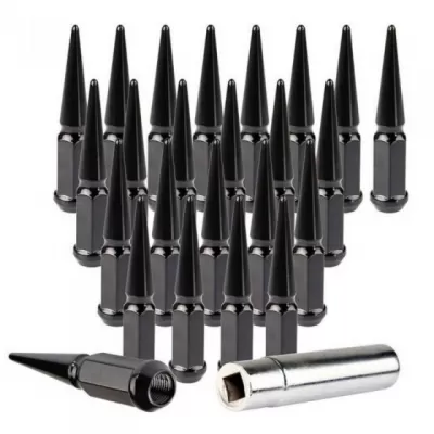 OSIAS 24PCS Chrome Spike 14x1.5 Lug Nuts with Socket Key